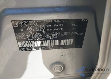 2016 Toyota Rav4 Le z USA, uszkodzony, nr VIN 2T3ZFREV8GW296938